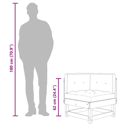 Divani Angolari con Cuscini 2 pz in Legno Massello di Pino - homemem39