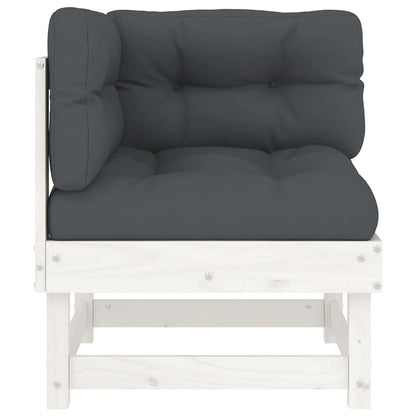 Divani Angolari con Cuscini 2 pz Legno Massello di Pino Bianco