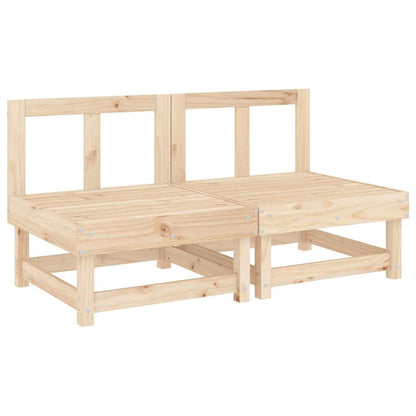 Divani Centrali con Cuscini 2 pz in Legno Massello di Pino - homemem39