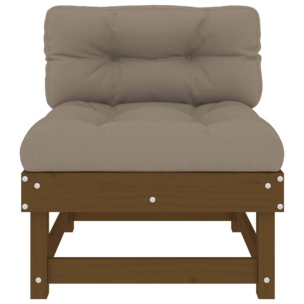 Divani Centrali con Cuscini 2pz in Legno Massello di Pino Ambra - homemem39