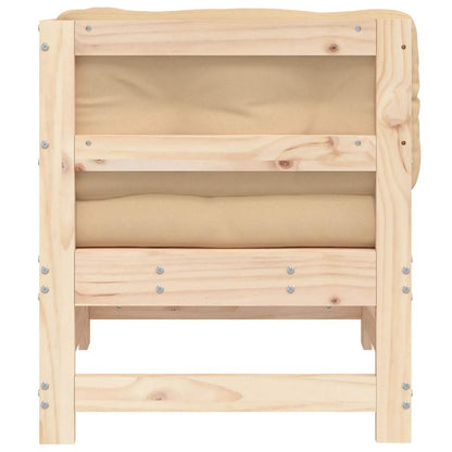 Divano Angolare con Cuscini in Legno Massello di Pino - homemem39