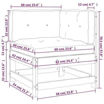 Divano Angolare con Cuscini in Legno Massello di Pino - homemem39
