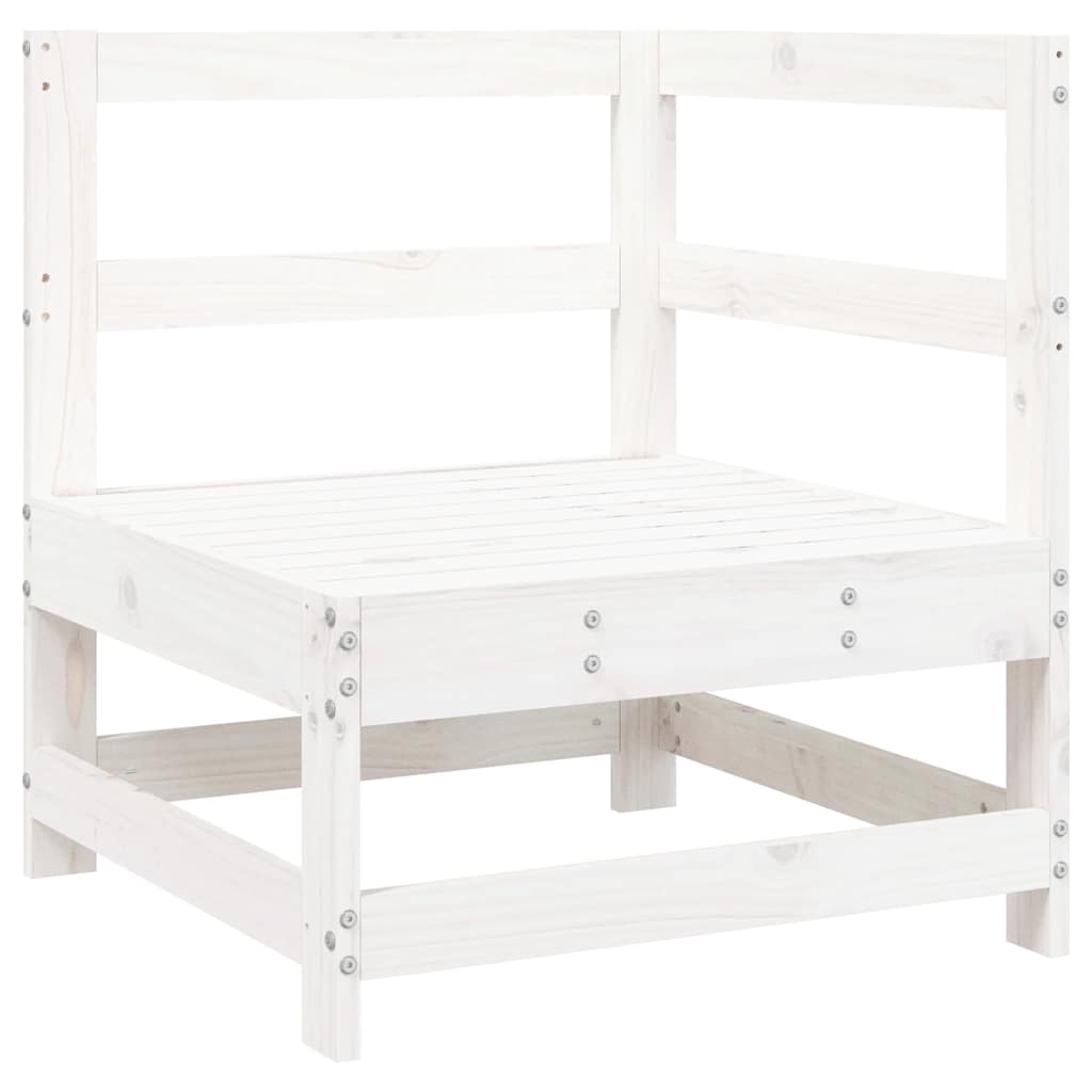 Divano Angolare con Cuscini in Legno Massello di Pino Bianco | homemem39