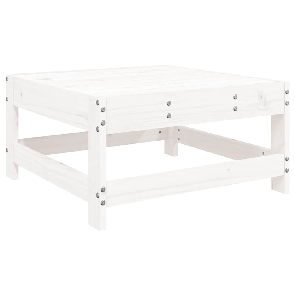 Poggiapiedi da Giardino con Cuscino Legno Massello Pino Bianco | homemem39