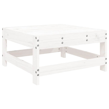 Poggiapiedi da Giardino con Cuscino Legno Massello Pino Bianco | homemem39