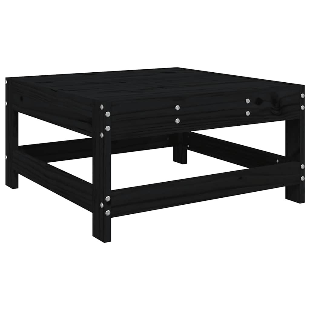 Poggiapiedi da Giardino con Cuscino Legno Massello di Pino Nero | homemem39