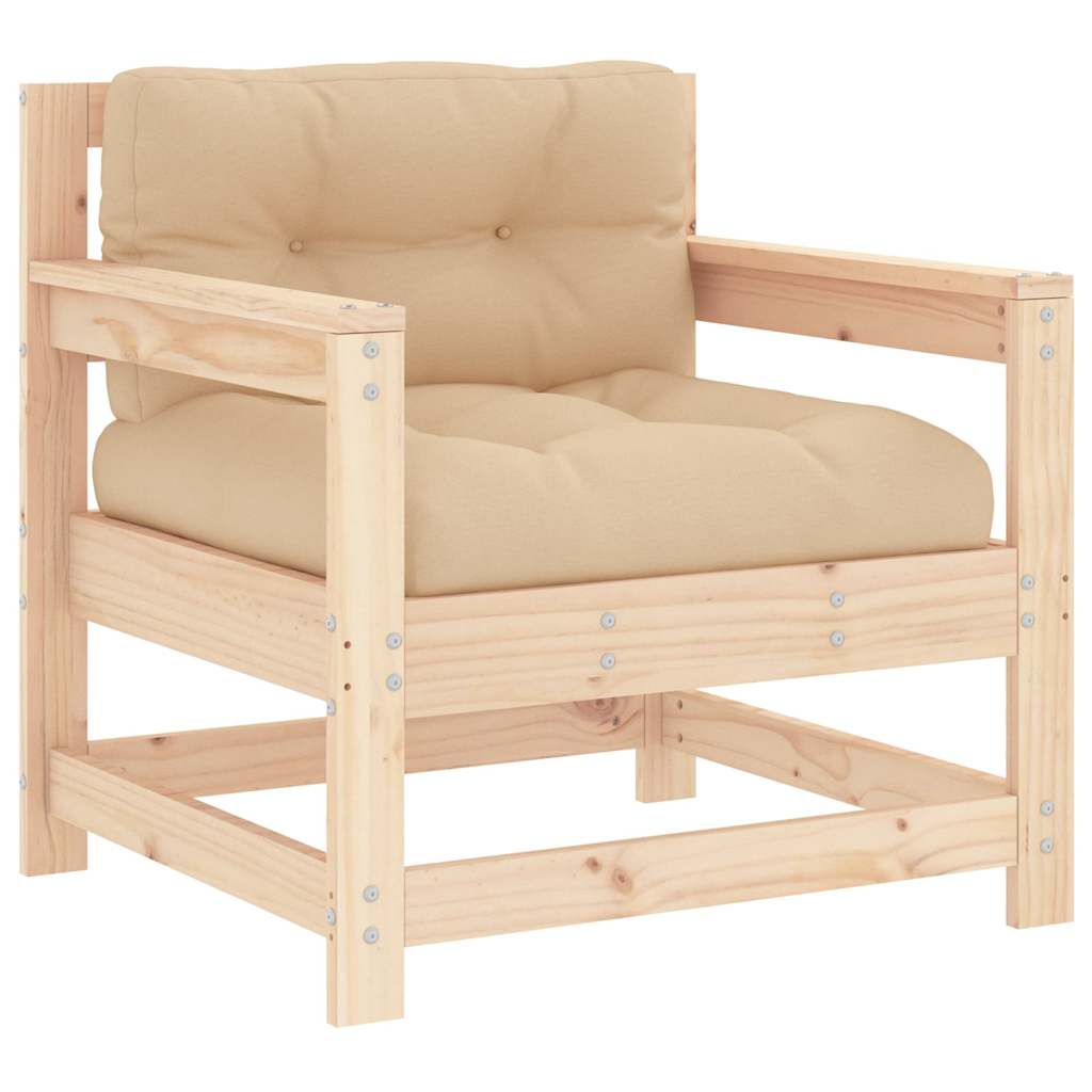 Sedie da Giardino con Cuscini 2 pz Legno Massello di Pino | homemem39