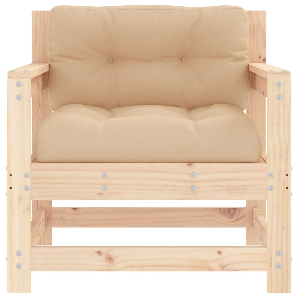 Sedie da Giardino con Cuscini 2 pz Legno Massello di Pino | homemem39