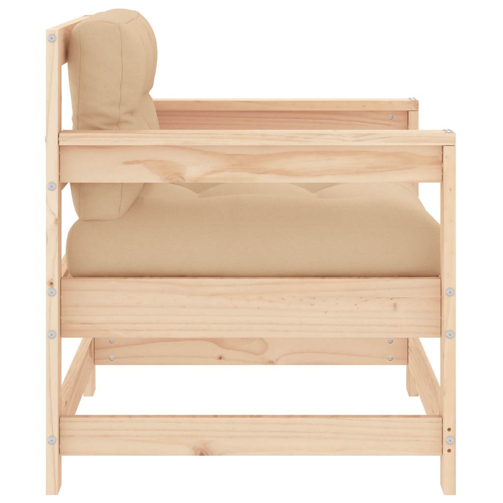 Sedie da Giardino con Cuscini 2 pz Legno Massello di Pino | homemem39