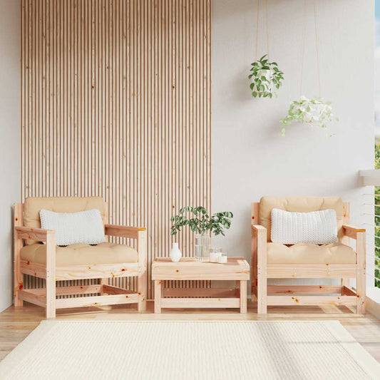 Sedie da Giardino con Cuscini 2 pz Legno Massello di Pino | homemem39