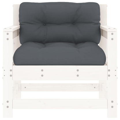 Sedie da Giardino con Cuscini 2pz Legno Massello di Pino Bianco | homemem39