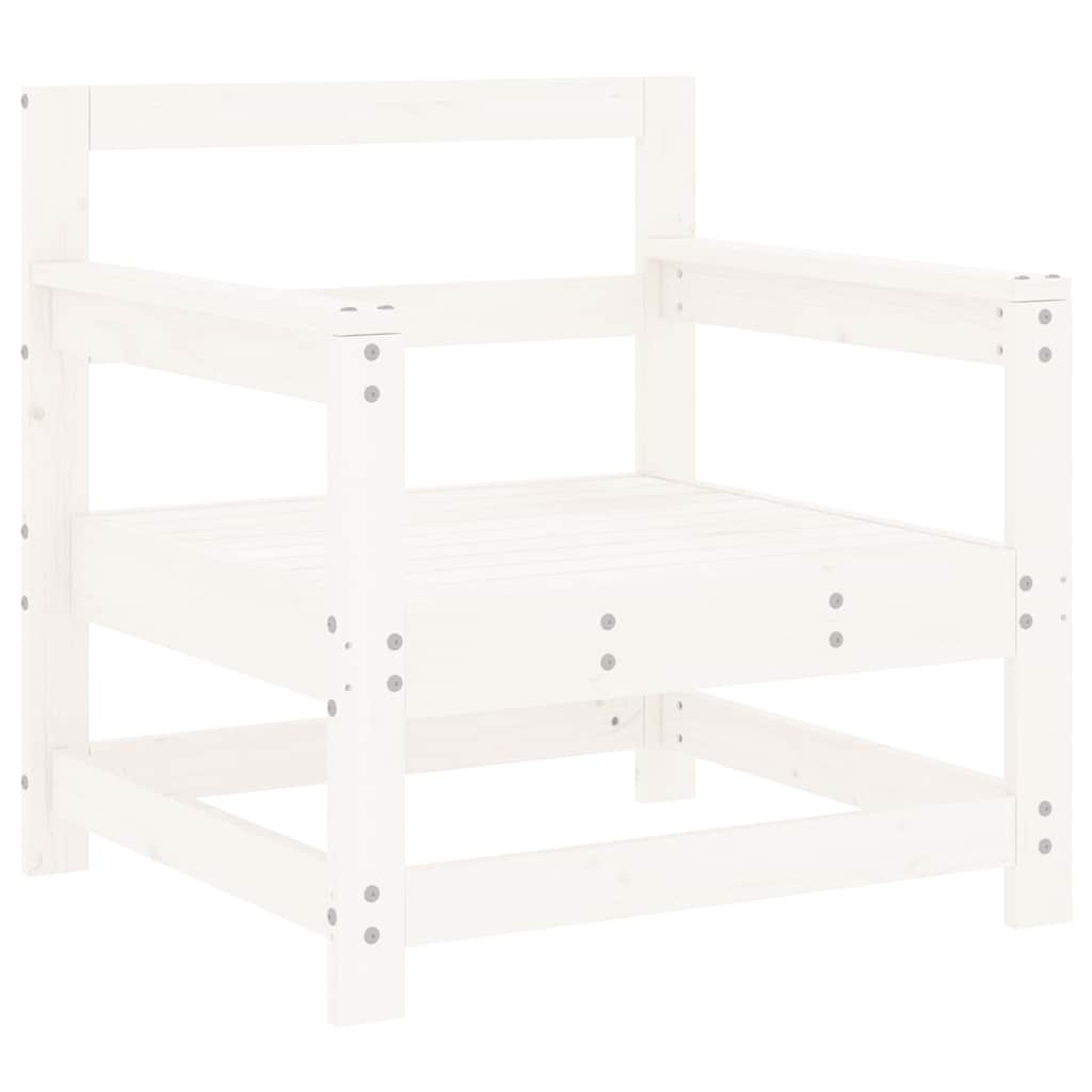 Sedie da Giardino con Cuscini 2pz Legno Massello di Pino Bianco | homemem39