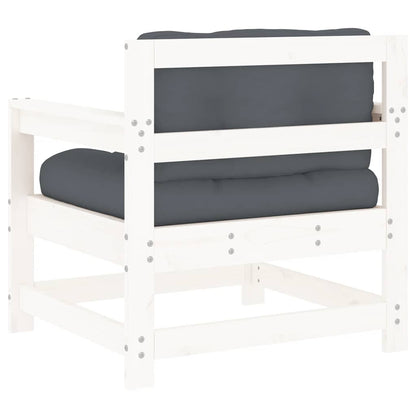 Sedie da Giardino con Cuscini 2pz Legno Massello di Pino Bianco | homemem39