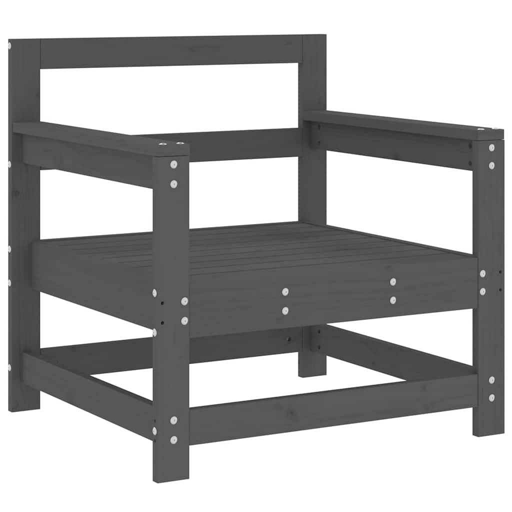 Sedie da Giardino con Cuscini 2pz Legno Massello di Pino Grigio | homemem39