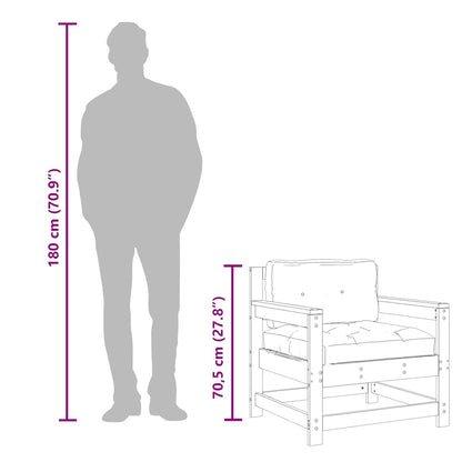 Sedie da Giardino con Cuscini 2 pz in Legno Impregnato di Pino