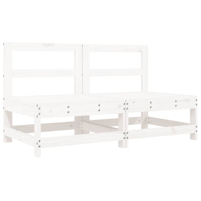 Divani Centrali con Cuscini 2 pz Legno Massello di Pino Bianco | homemem39