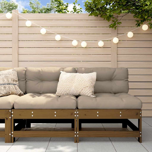 Divani Centrali con Cuscini 2pz in Legno Massello di Pino Ambra - homemem39