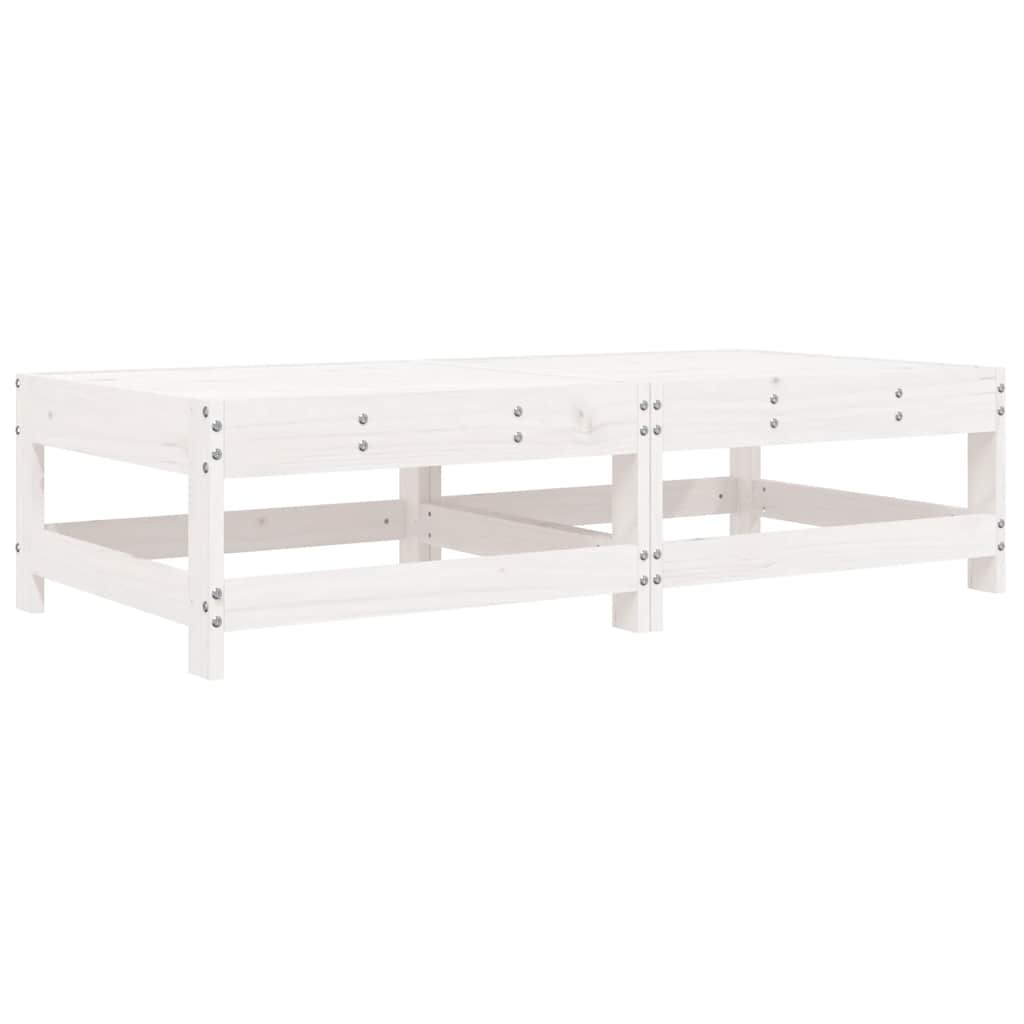 Poggiapiedi Giardino con Cuscini 2pz Legno Massello Pino