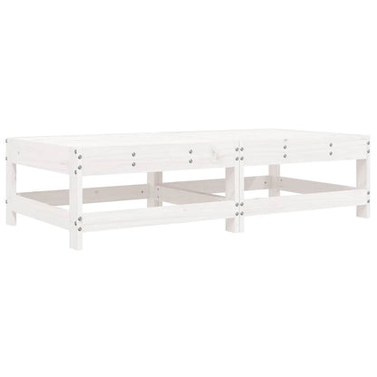 Poggiapiedi Giardino con Cuscini 2pz Legno Massello Pino