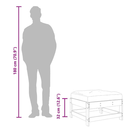 Poggiapiedi Giardino con Cuscini 2pz Legno Massello Pino Ambra