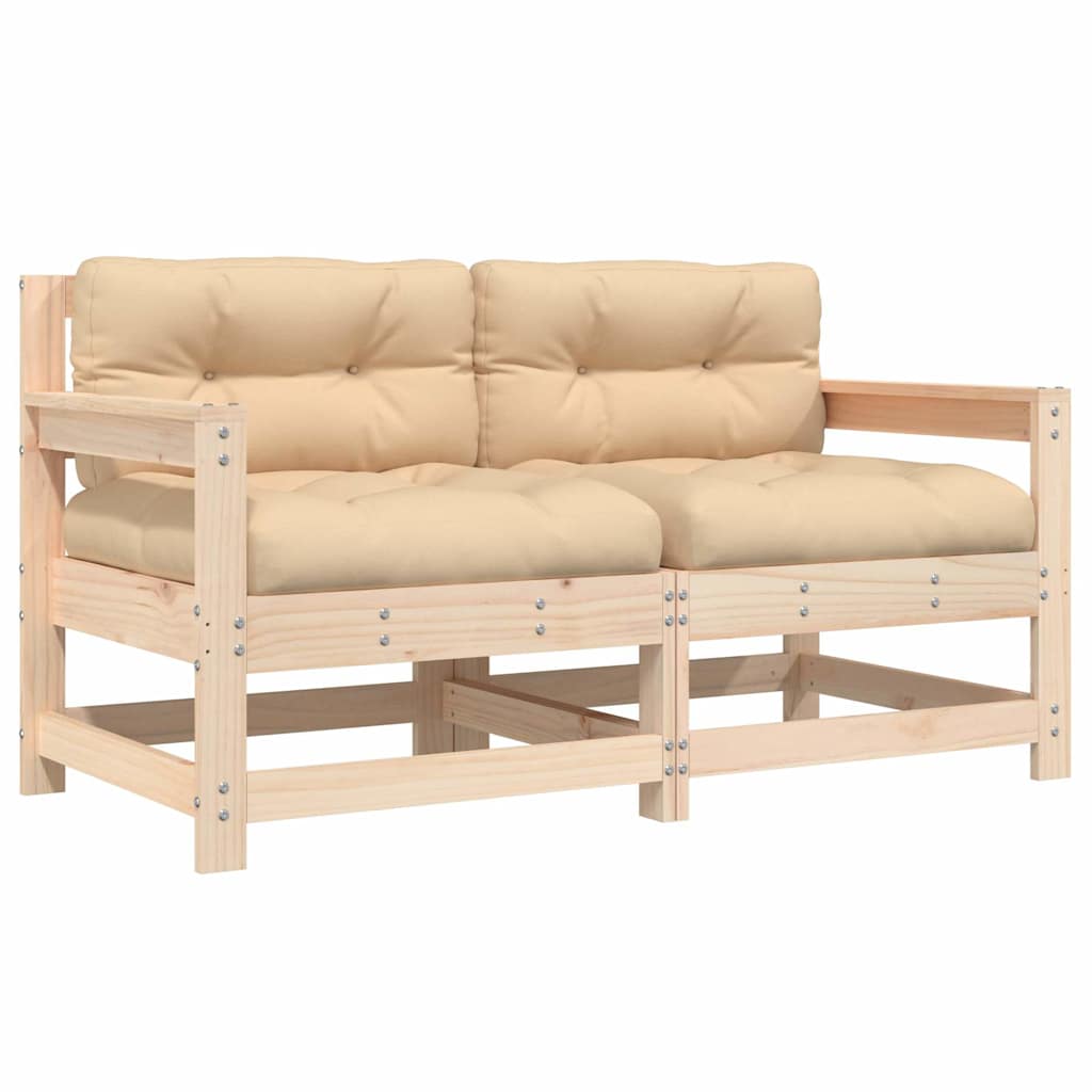 Sedie da Giardino con Cuscini 2 pz Legno Massello di Pino | homemem39