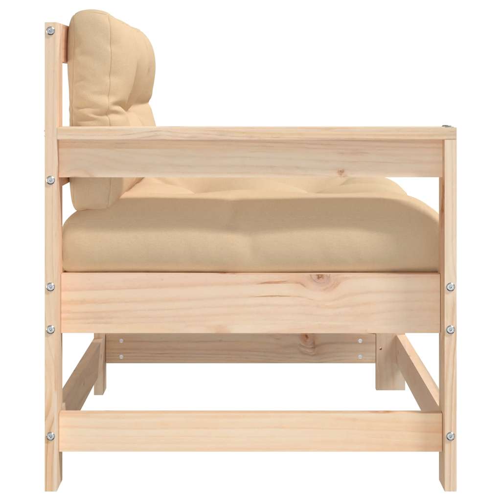 Sedie da Giardino con Cuscini 2 pz Legno Massello di Pino | homemem39