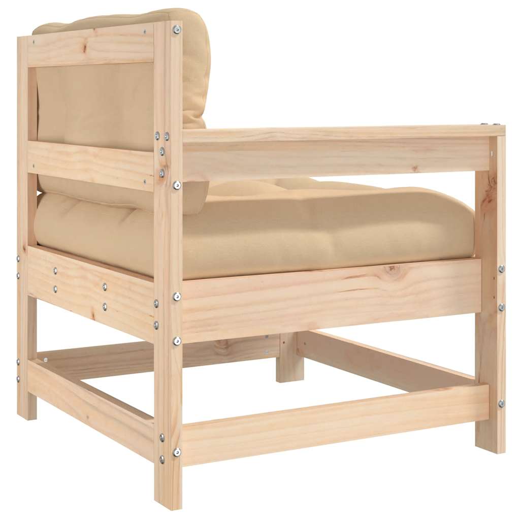 Sedie da Giardino con Cuscini 2 pz Legno Massello di Pino | homemem39