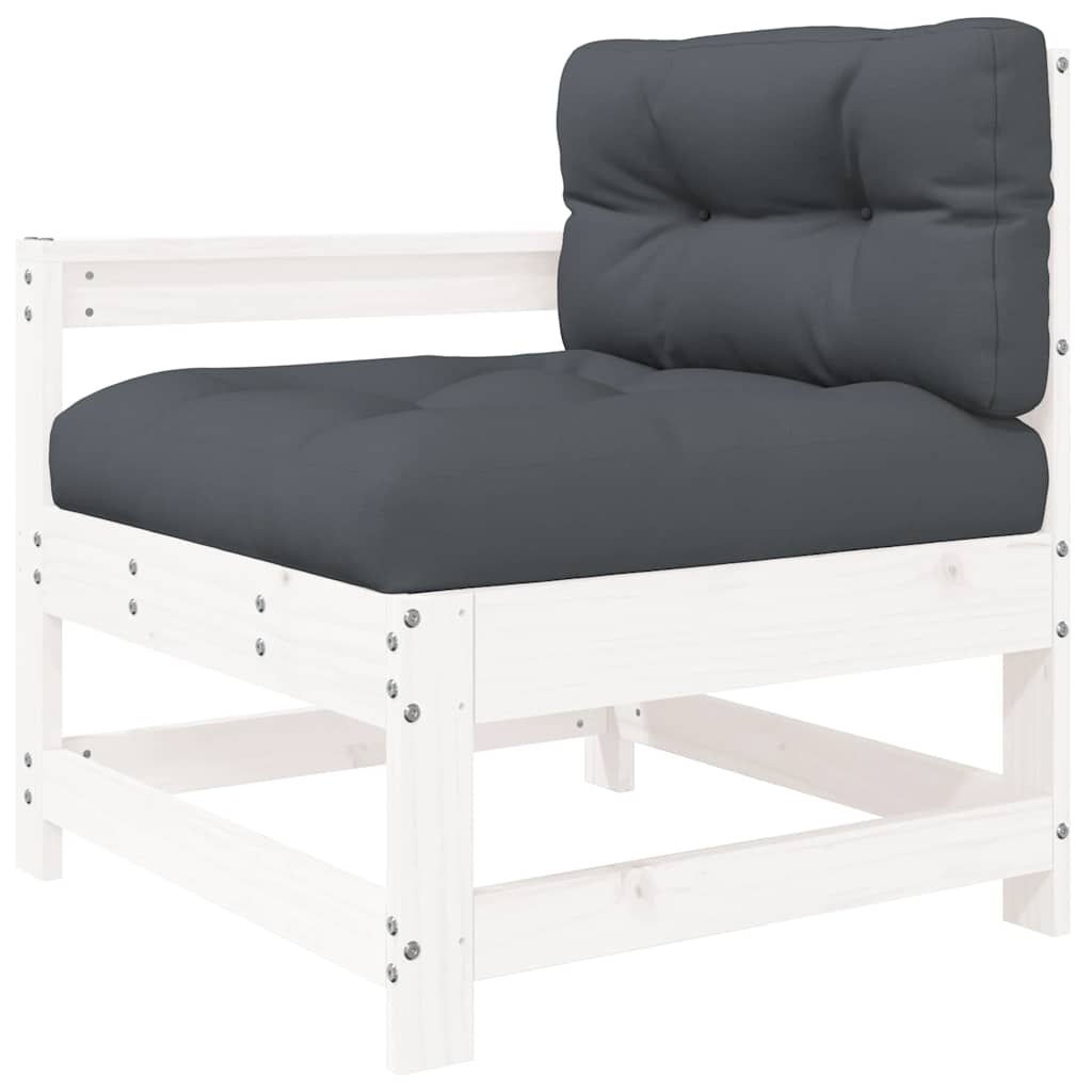 Sedie da Giardino con Cuscini 2pz Legno Massello di Pino Bianco | homemem39