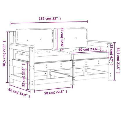 Sedie da Giardino con Cuscini 2 pz in Legno Impregnato di Pino | homemem39