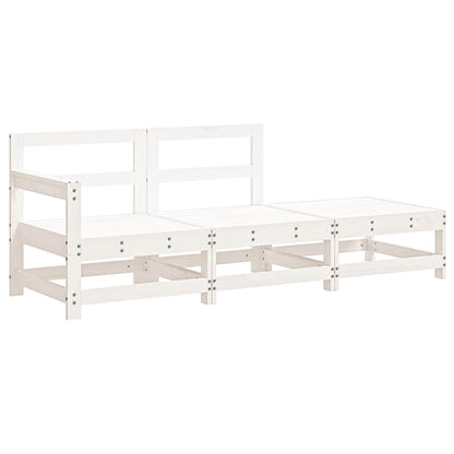 Set Divani da Giardino 3pz con Cuscini in Legno Massello