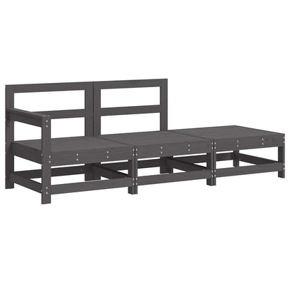 Set Divani da Giardino 3pz con Cuscini in Legno Massello