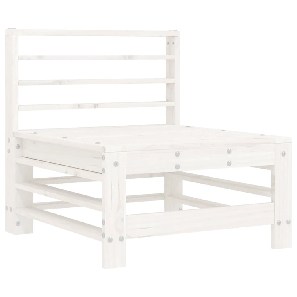 Divano Centrale con Cuscini in Legno Massello di Pino Bianco - homemem39