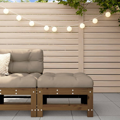 Sgabello da Giardino con Cuscino Ambra Legno Massello di Pino