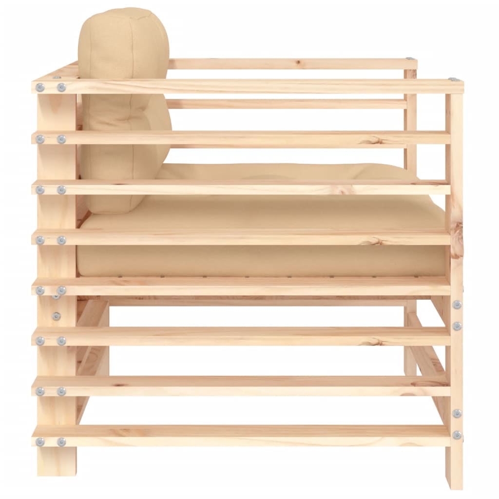 Sedie da Giardino con Cuscini 2 pz Legno Massello di Pino - homemem39