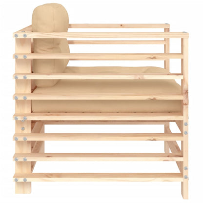 Sedie da Giardino con Cuscini 2 pz Legno Massello di Pino - homemem39