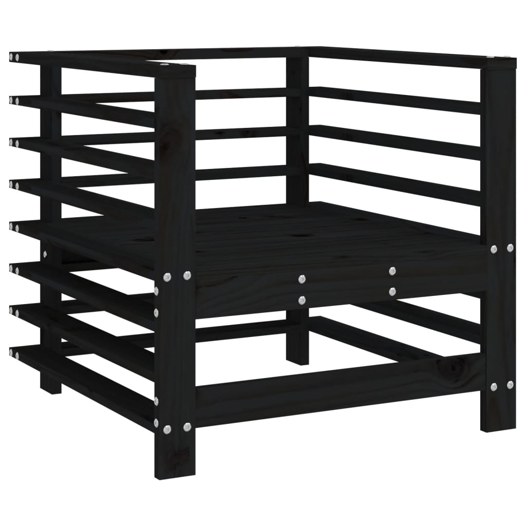 Sedie da Giardino con Cuscini 2pz Legno Massello di Pino Nero | homemem39