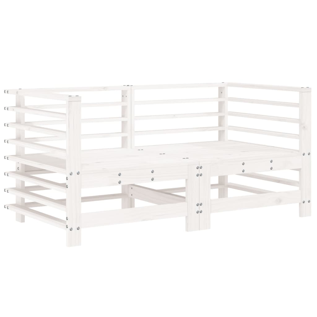 Divani Angolari con Cuscini 2 pz Legno Massello di Pino Bianco | homemem39