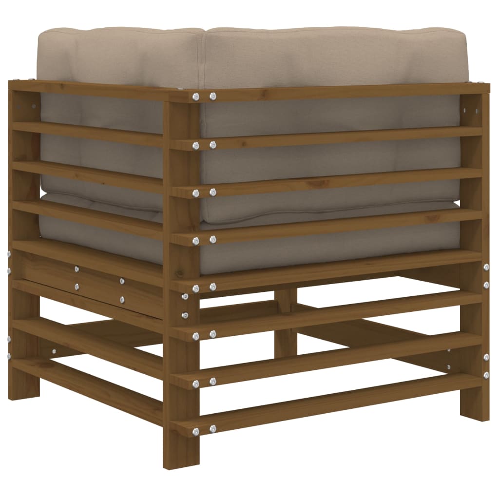 Divani Angolari con Cuscini 2pz Ambra in Legno Massello di Pino - homemem39