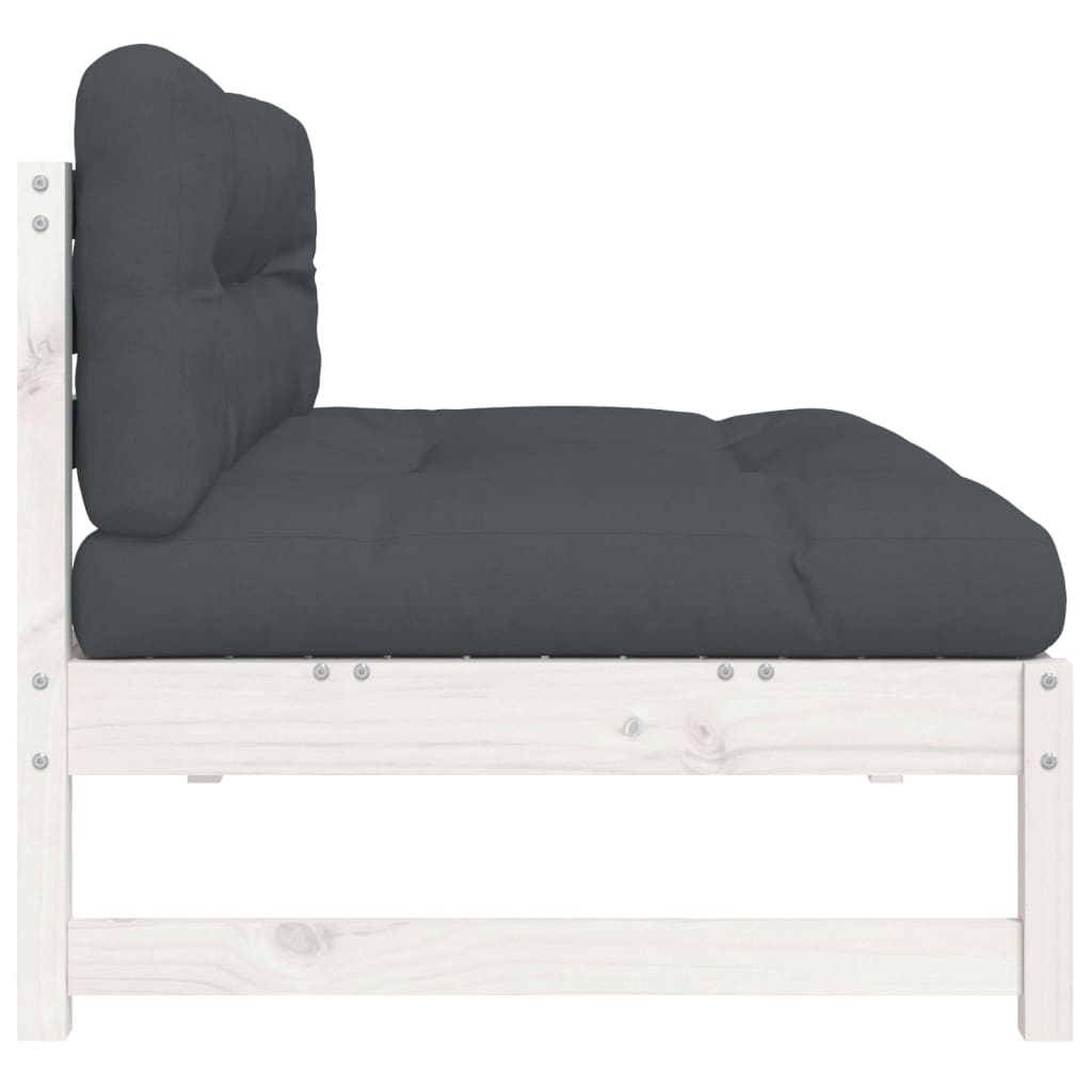 Divano Centrale 120x80 cm in Legno Massello di Pino Bianco - homemem39