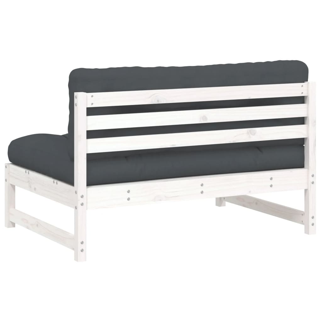 Divano Centrale 120x80 cm in Legno Massello di Pino Bianco - homemem39