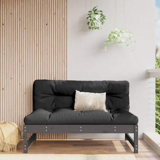 Divano Centrale 120x80 cm in Legno Massello di Pino Grigio | homemem39