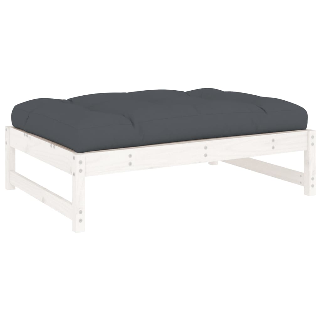 Poggiapiedi da Giardino 120x80 cm Legno Massello di Pino Bianco