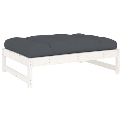 Poggiapiedi da Giardino 120x80 cm Legno Massello di Pino Bianco