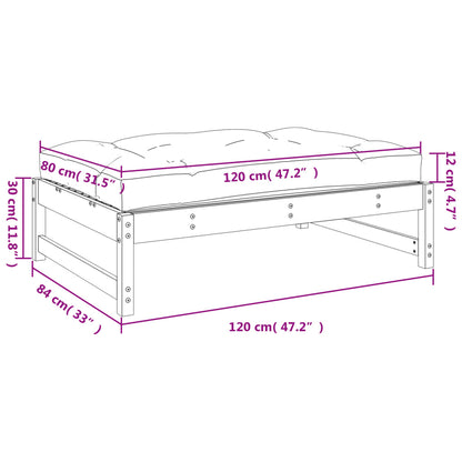 Poggiapiedi Giardino Marrone Ambra 120x80cm Legno Massello Pino | homemem39
