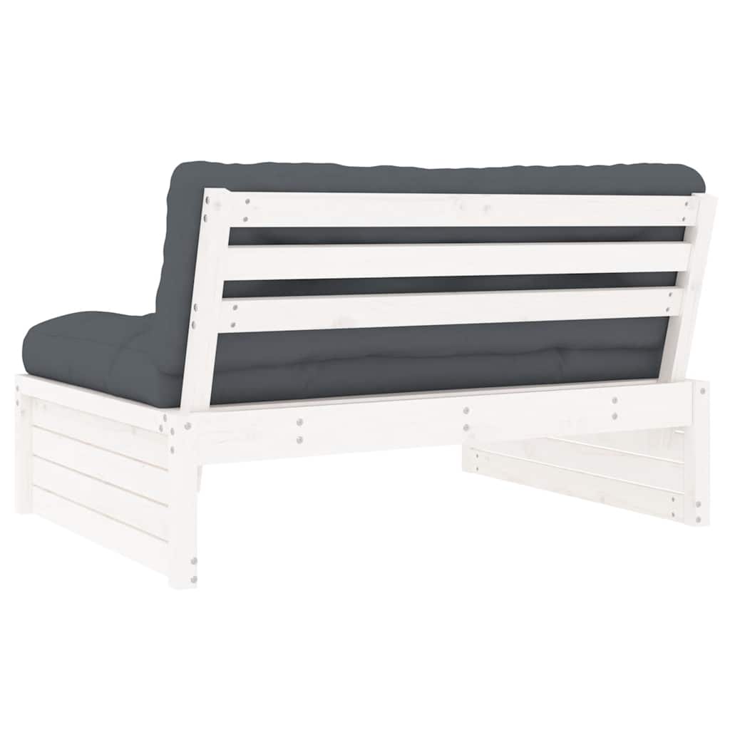 Divano Centrale 120x80 cm in Legno Massello di Pino Bianco | homemem39