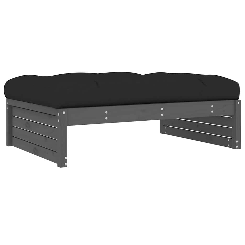Poggiapiedi da Giardino 120x80 cm Legno Massello di Pino Grigio | homemem39