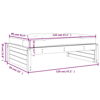 Poggiapiedi da Giardino 120x80 cm in Legno Massello di Douglas | homemem39