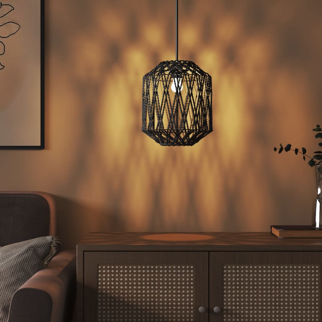 Paralume Nero Ø23x28 cm Ferro e Carta - homemem39