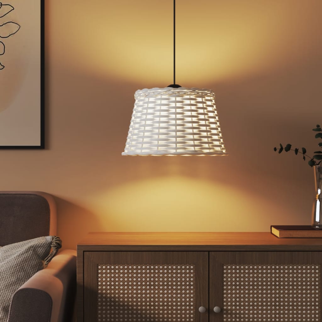 Paralume da Soffitto Bianco Ø38x23 cm in Vimini - homemem39