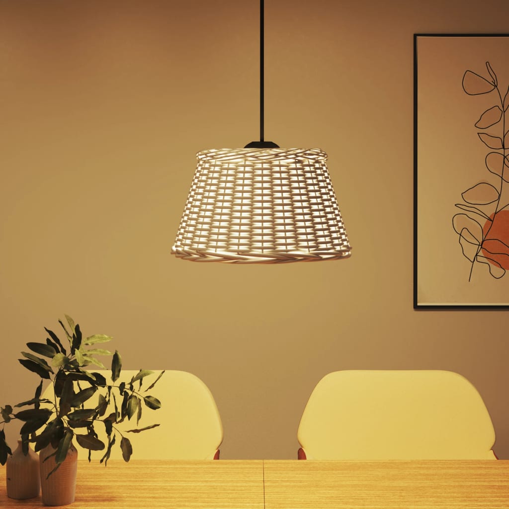 Paralume da Soffitto Bianco Ø50x30 cm in Vimini | homemem39